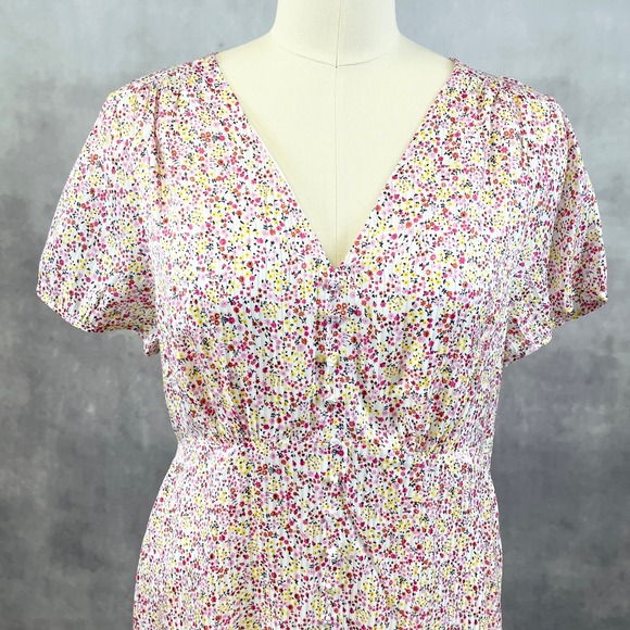 J Crew Women Dress Size 12 In Field Day Ditsy Floral Cottage Garden Party Picnic - Picture 2 of 9